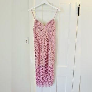 Bardot Pink Floral Lace Dress